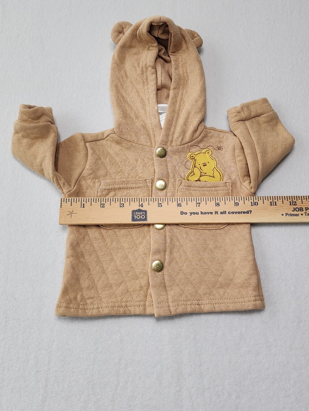 Disney Baby Winnie The Pooh 3Pc Outfit Set 0-3M Bear Hoodie Neutral - Picture 9 of 14